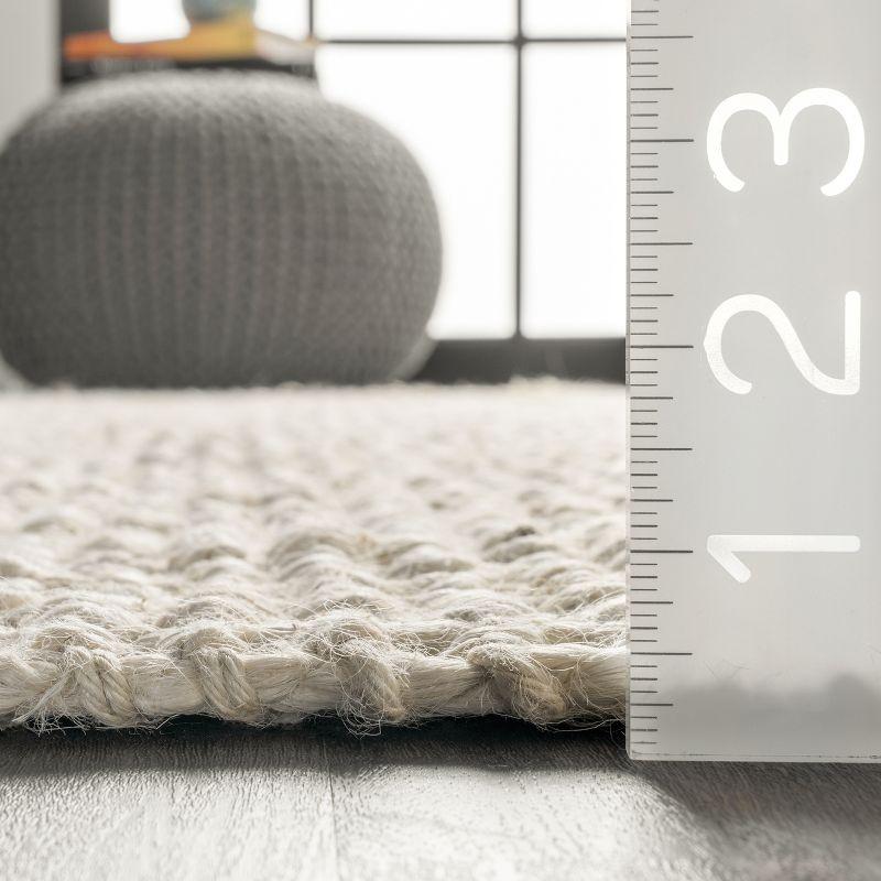 Handwoven Off-White Chunky Jute 2' 6" x 6' Runner Rug