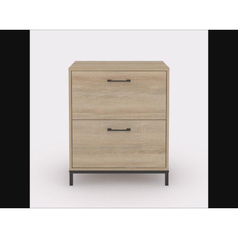 2 Drawer North Avenue Lateral File Cabinet Smoked Oak - Sauder