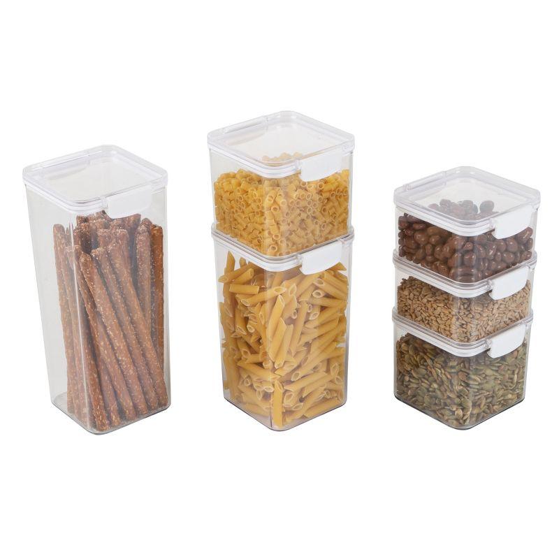 Clear Plastic 6-Piece Food Storage Container Set with Lids