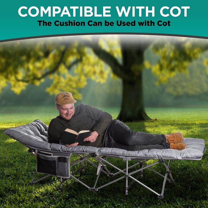 Zone Tech Outdoor Camping Cot Pads Mattress - Comfortable Thicker Cotton Sleeping Cot Lightweight Waterproof Bottom Pad Mattress Gray 2 Pack