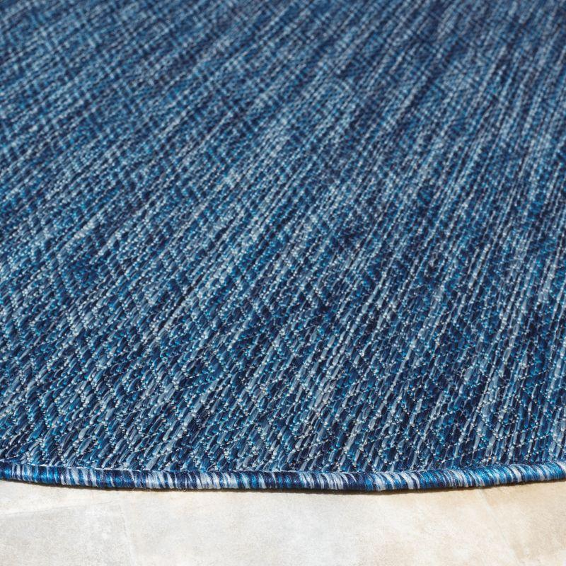 Courtyard CY8520 Power Loomed Indoor and Outdoor Area Rug - Navy/Navy - 4' Round - Safavieh