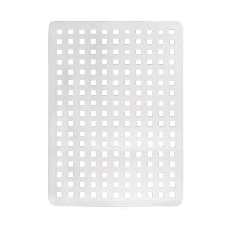 iDesign Euro Plastic Sink Grid, Non-Skid Dish Protector Mat, 16" x 12.5", Clear