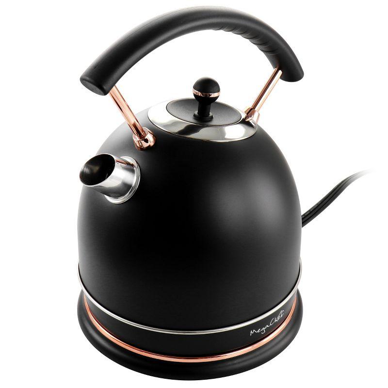 MegaChef 1.8 Liter Half Circle Electric Tea Kettle in Matte Black