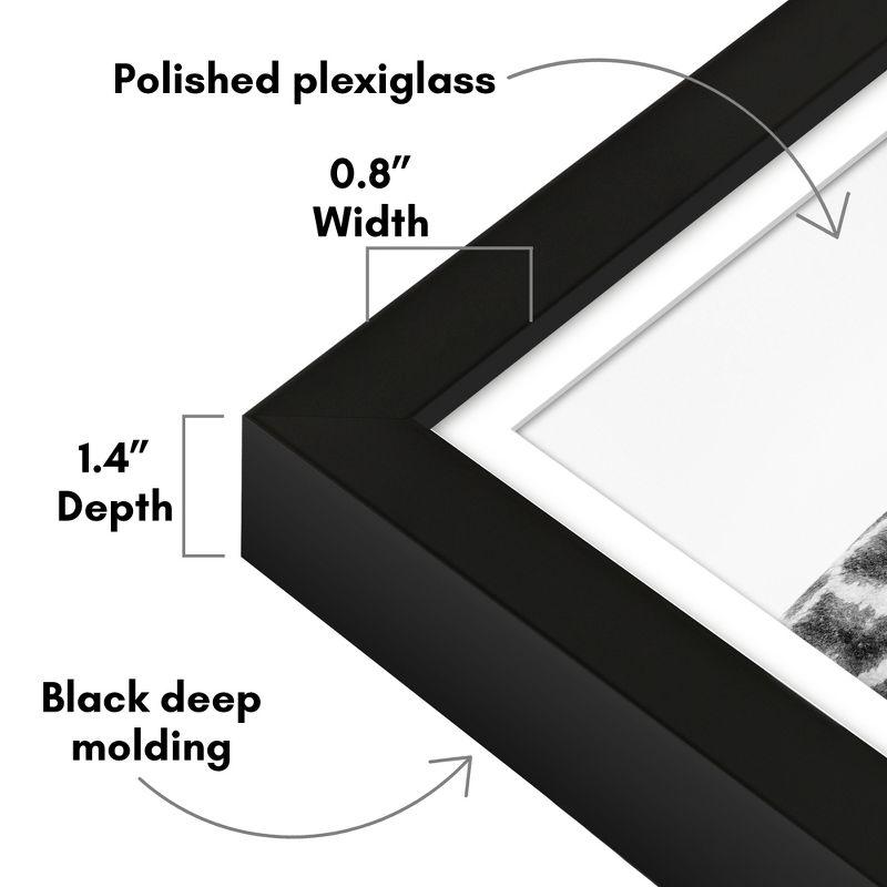 Americanflat Gallery-Style Picture Frame with Mat to Secure Artwork, Prints, and Photos