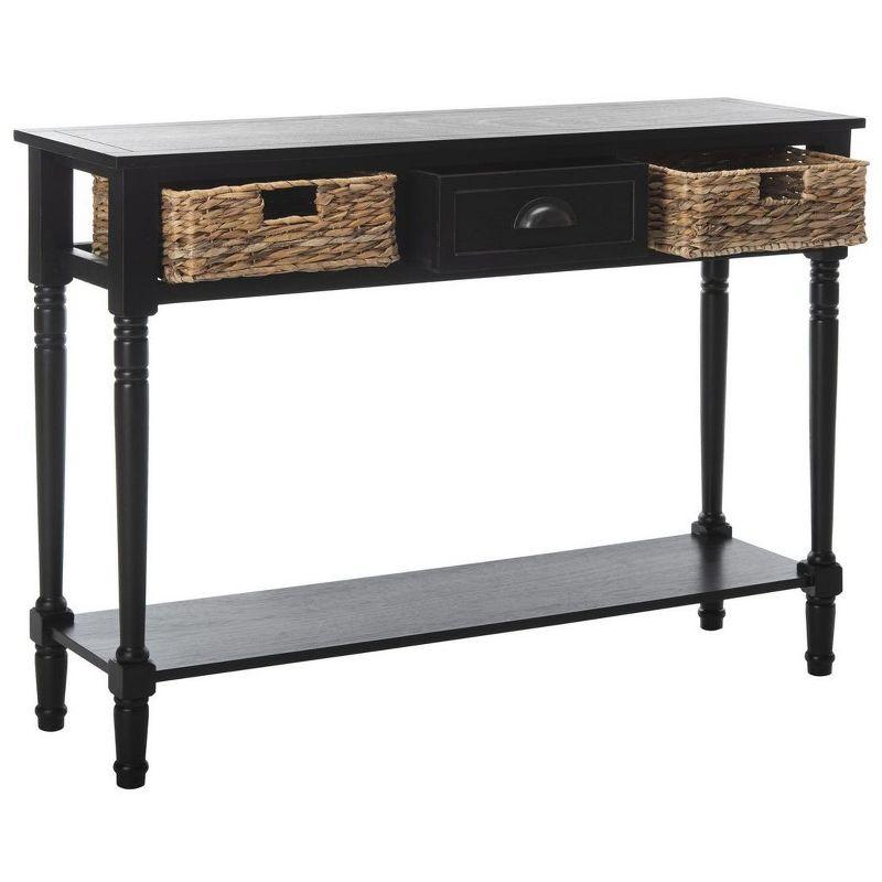 Transitional Gray 45" Wood and Metal Console Table with Storage