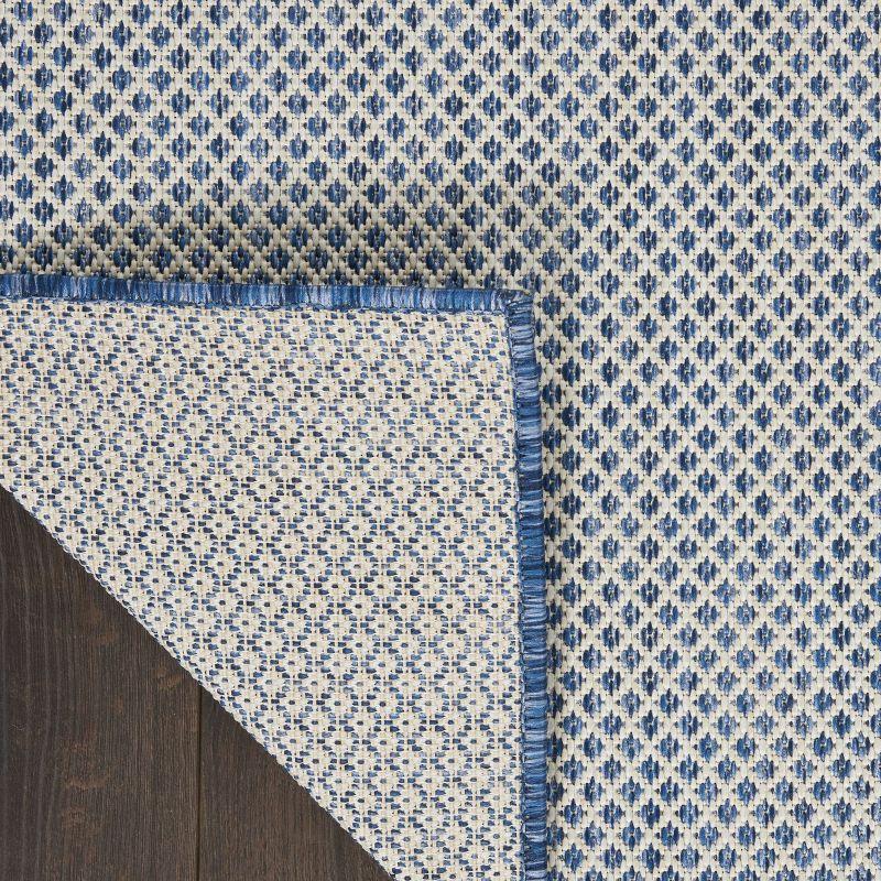 Nourison Courtyard COU01 Indoor/outdoor Area Rug - Ivory Blue 5' x 7'
