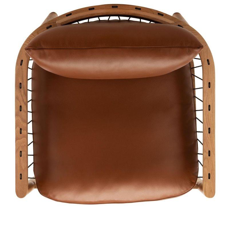 Caramel Midcentury Leather Chair - SFV4515A - Brown - Safavieh Couture