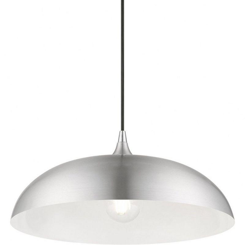 Livex Lighting Amador 1 - Light Pendant in  Brushed Aluminum/Polished Chrome