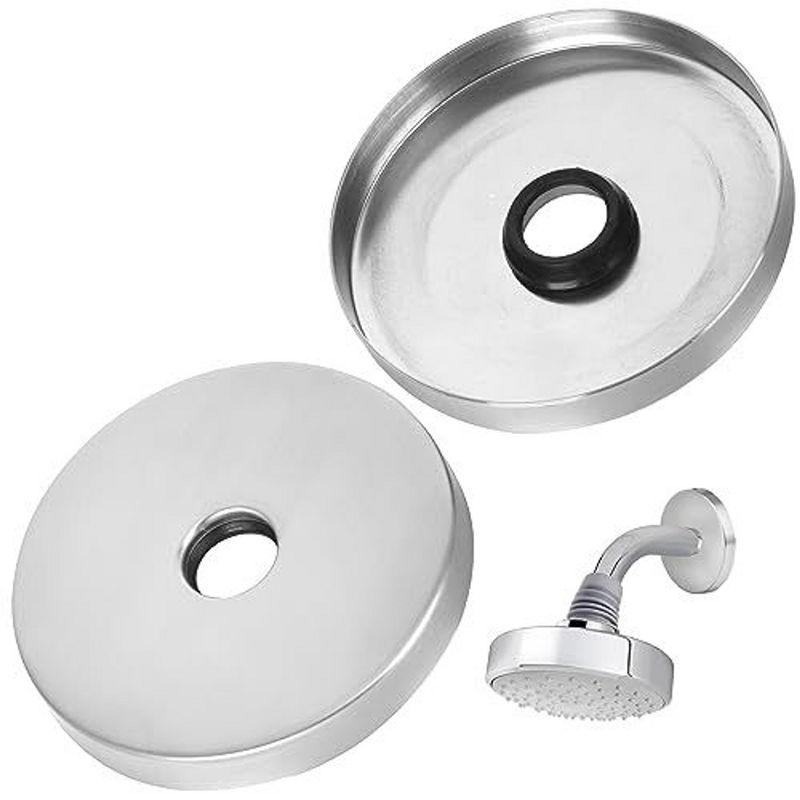 Impresa 2 Pack Brushed Nickel Showerhead Escutcheon Plate Set - Extra Large 4" Shower Arm Flange to Cover up Miss Cuts