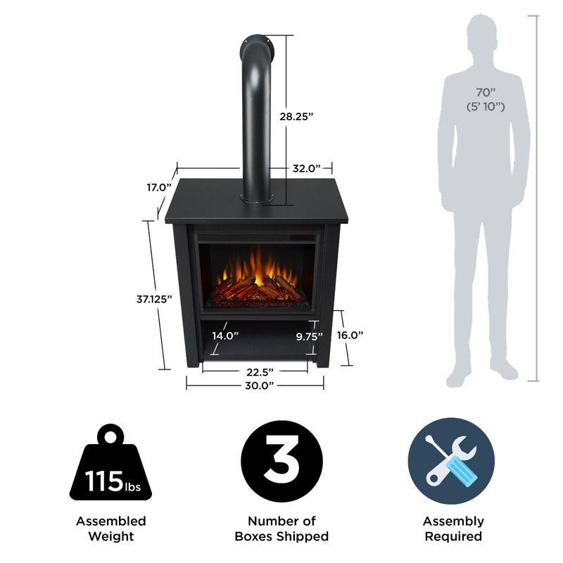 Hollis 32" Electric Fireplace in Black by Real Flame