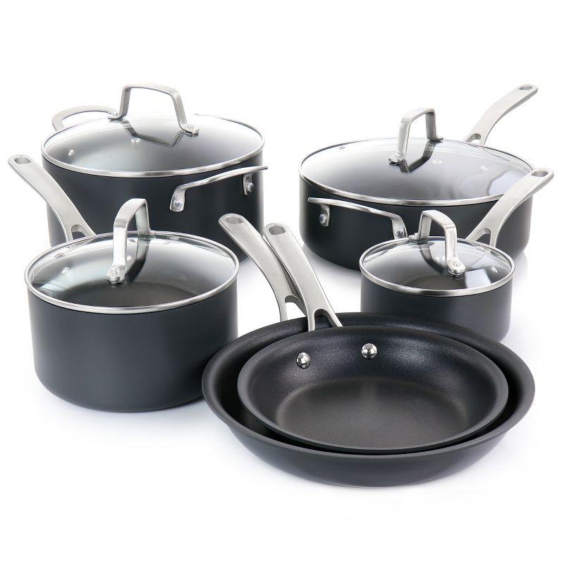 Martha Stewart Martha Stewart Bosworth 10 Piece Hard Anodized Nonstick Aluminum Cookware Set - Black