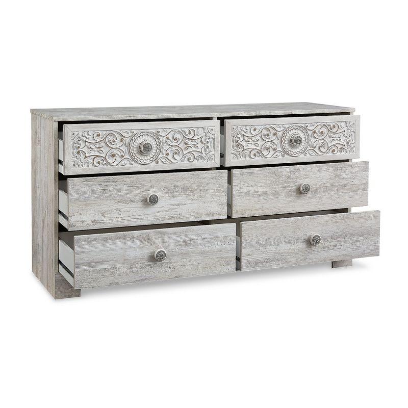 Signature Design by Ashley Casual Paxberry 6 Drawer Dresser, Whitewash