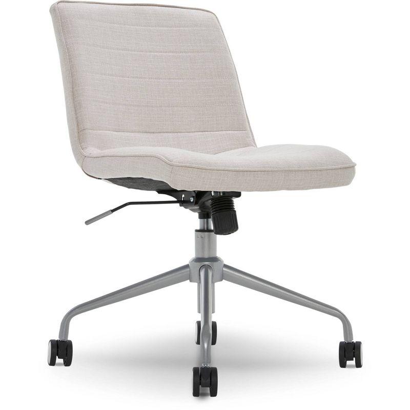 Adelaide Task Chair French Ivory - Adore Decor: Sturdy, Swivel, Adjustable Height, Metal Legs