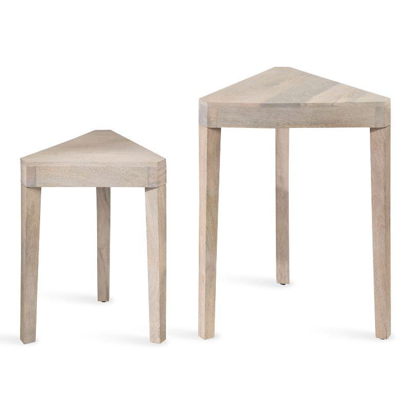 Kate and Laurel Talcott Triangle Wood Nesting Table, 2 Piece, White