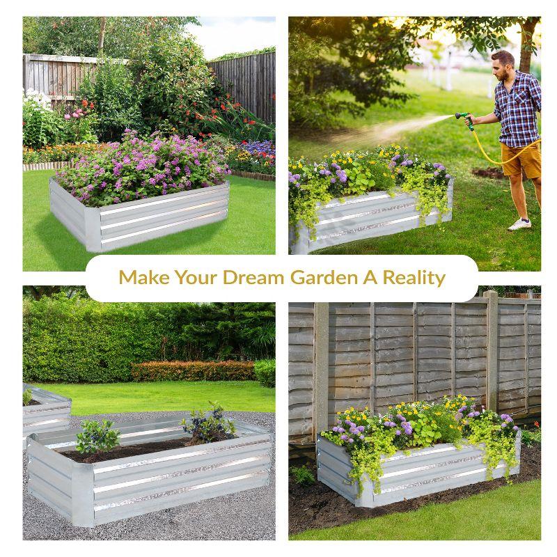 Ippolito Rectangular Galvanized Steel Raised Garden Bed
