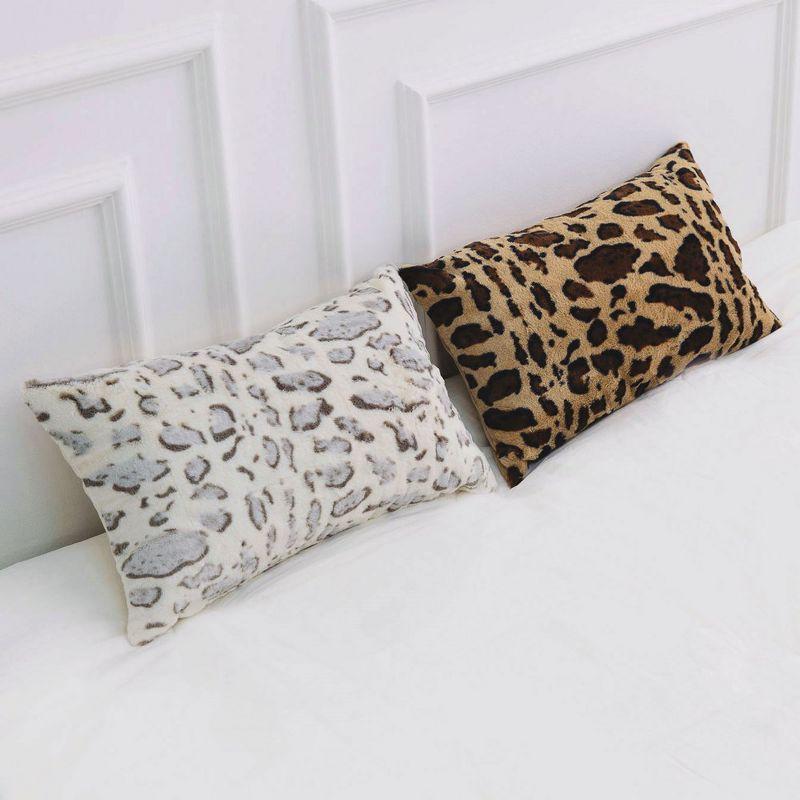 Animal Print Faux Fur Throw Pillow