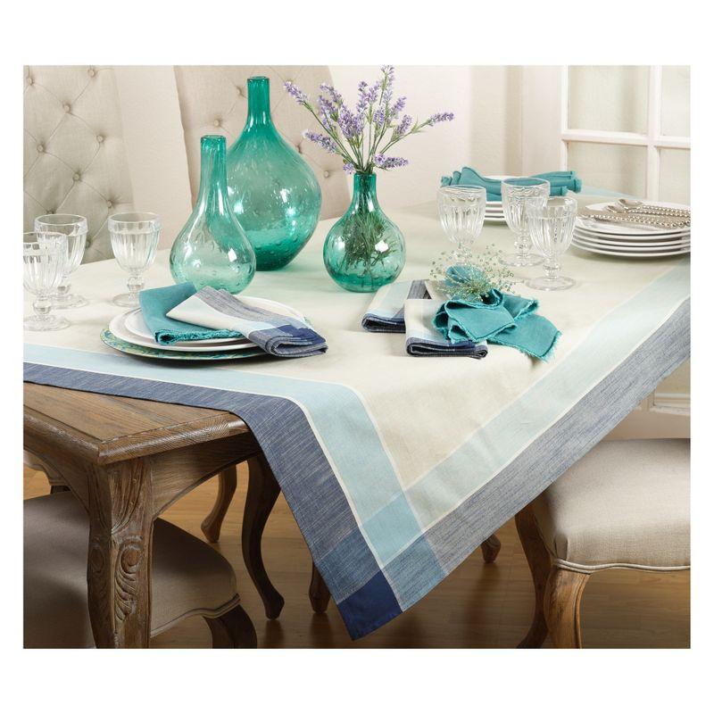 Aqua Palmaria Plaid Cotton Dinner Napkins, Set of 4