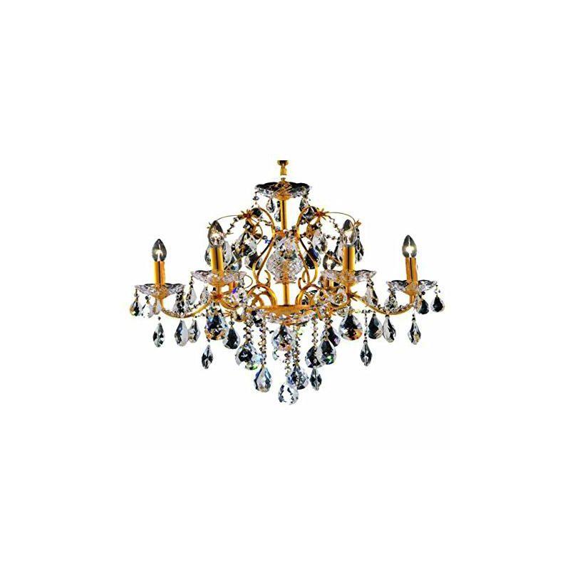 Elegant Lighting St. Francis 6-Light Gold Chandelier with Clear Royal Cut Crystal