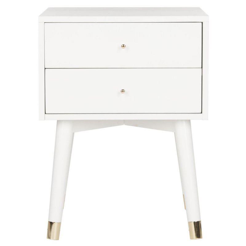 Lyla Retro Nightstand - White/Gold - Safavieh.
