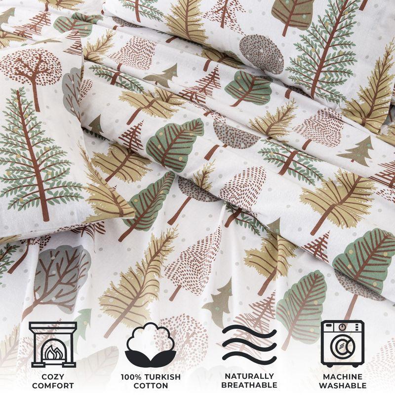 100% Cotton Lodge Printed Flannel Sheet Set