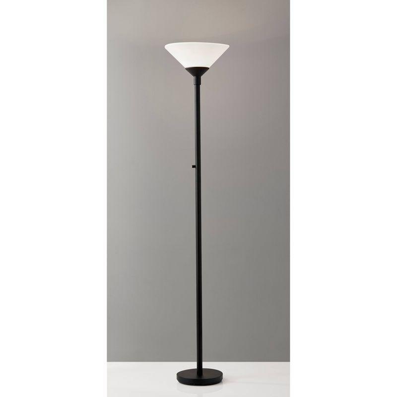 Aries Floor Lamp Black - Adesso: Ambient Lighting, Matte Finish, Frosted Shade, ETL Listed