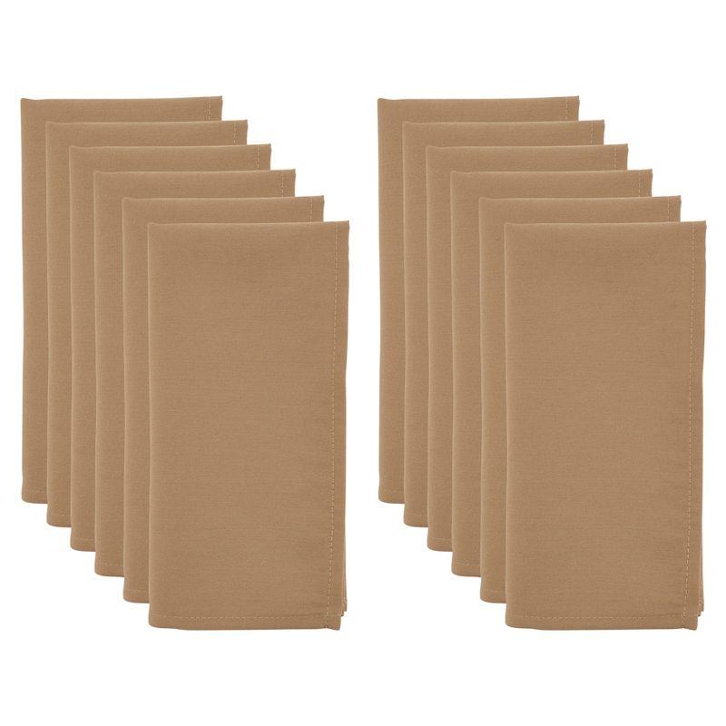 Saro Lifestyle Everyday Cloth Table Napkins (Set of 12), Cappucino, 20" x 20"