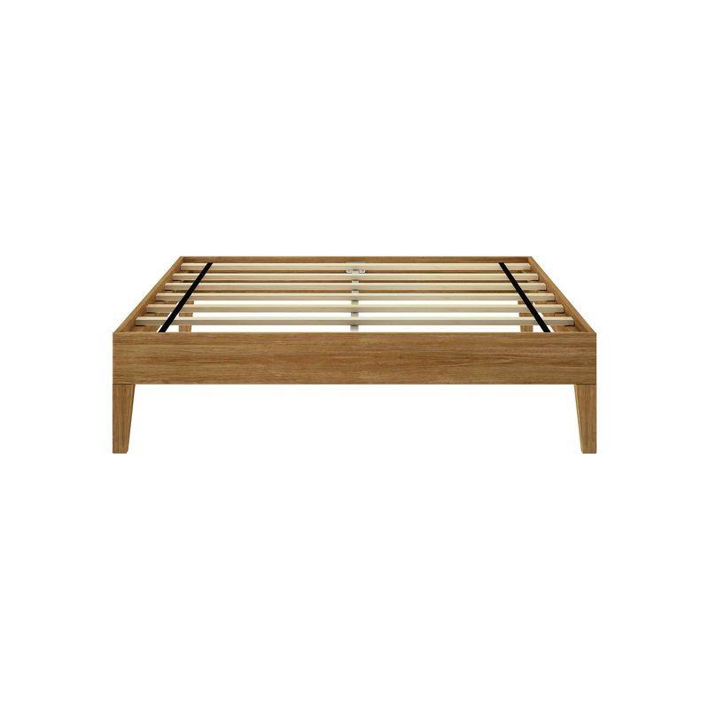 Plank+Beam Solid Wood Full Size Platform Bed Frame,  Matte Pecan