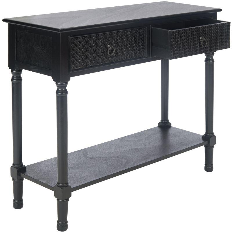Haines 2 Drawer Console Table - Black - Safavieh