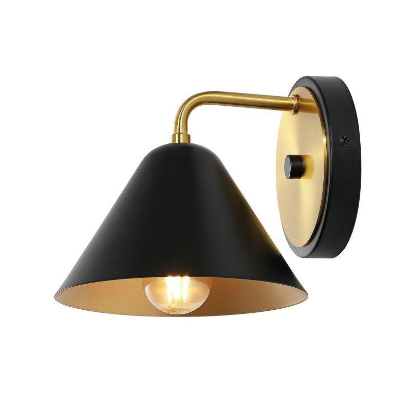 Jynn 7" Black and Brass Direct Wired Wall Sconce