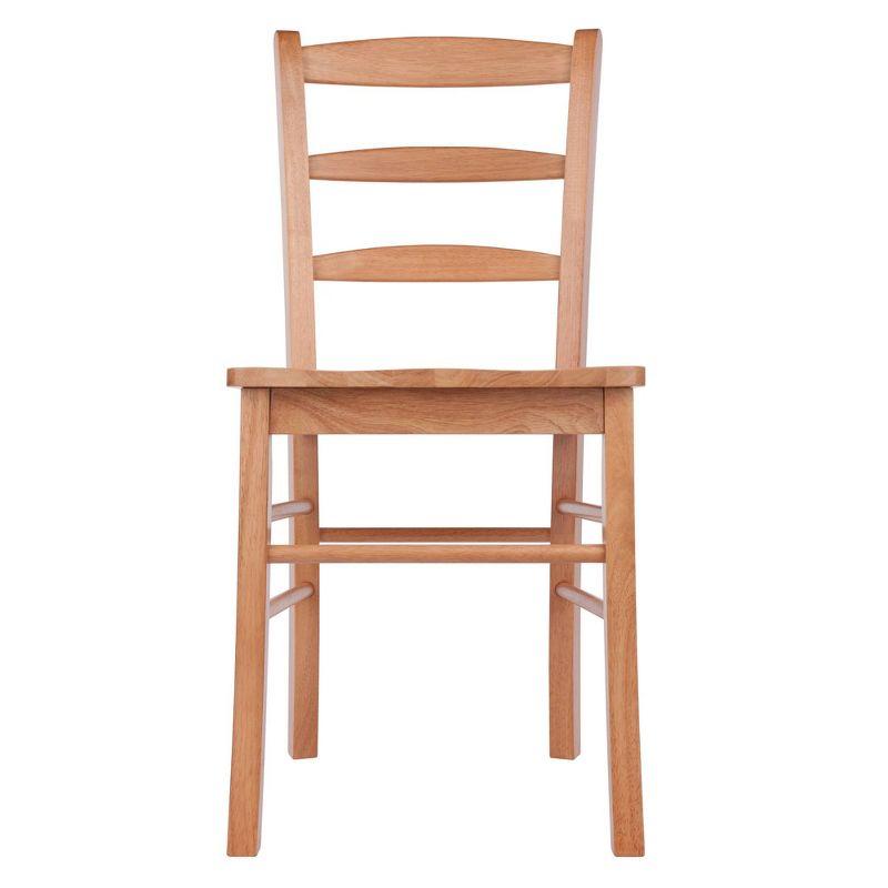 Mid-Century Modern Light Oak Ladderback Side Chair Set