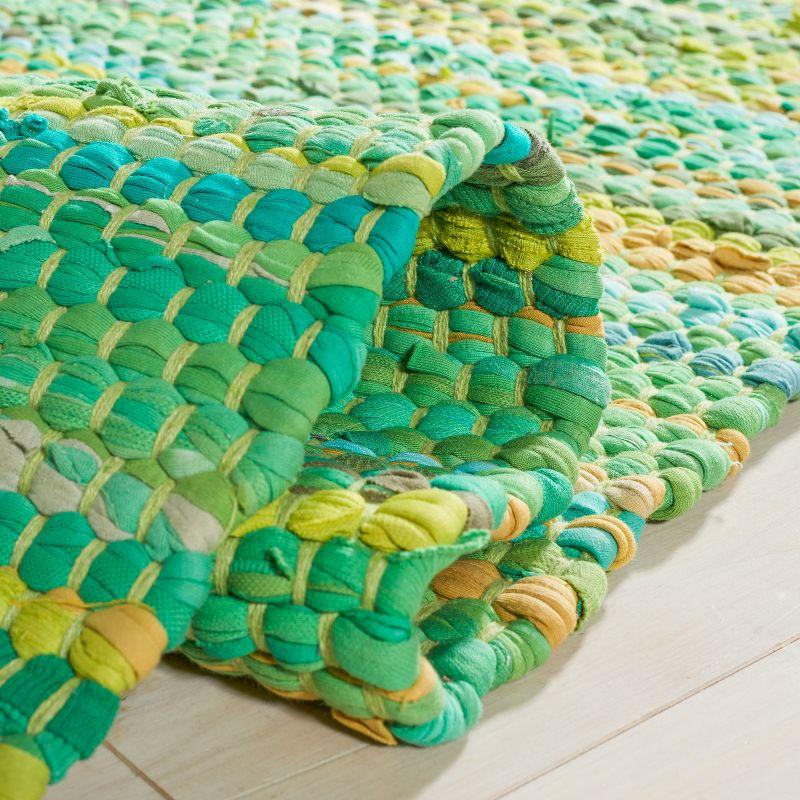 Montauk Green Handwoven Cotton Square Area Rug