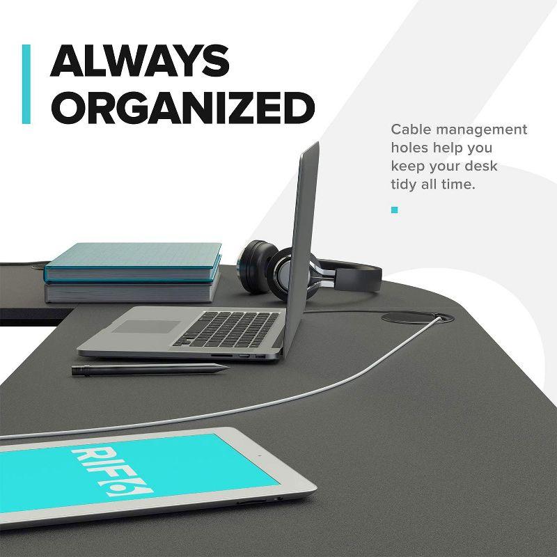 Mohawk Group RIF6 L Shaped Modern Computer Office Desk w/ Keyboard Tray, Easy Assembly