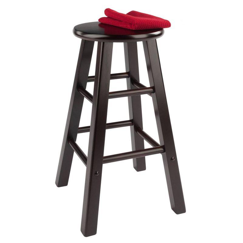 Espresso Solid Wood 24" Counter Height Barstools, Set of 2