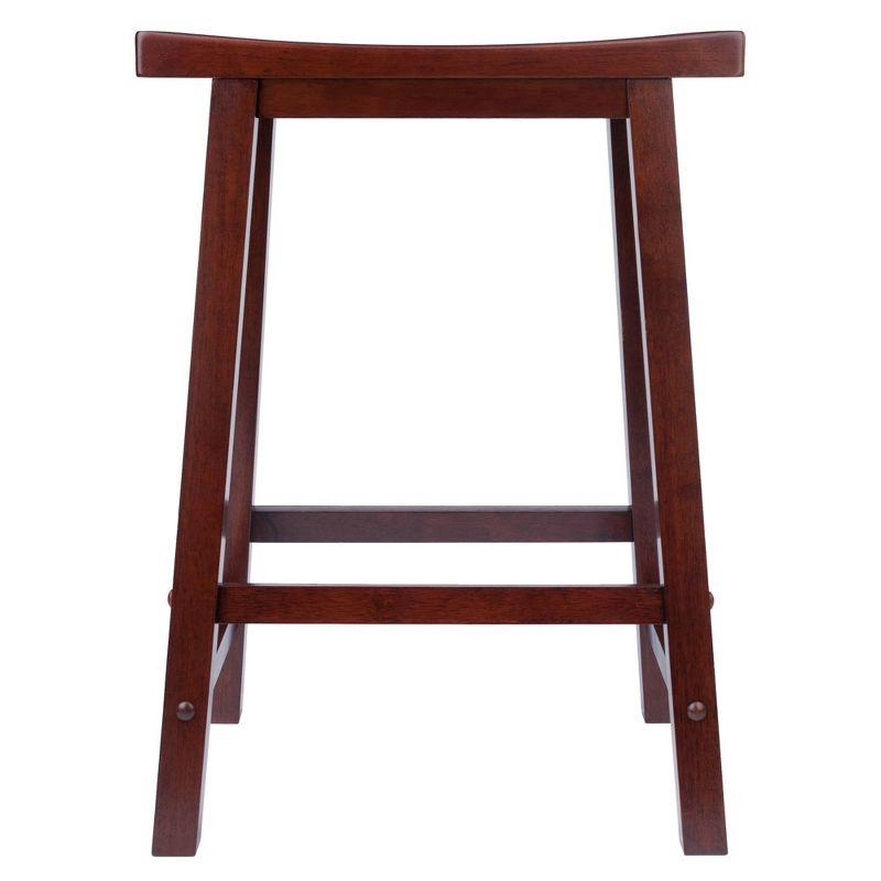 Saddle Seat 24" Counter Height Barstool Hardwood/Walnut - Winsome