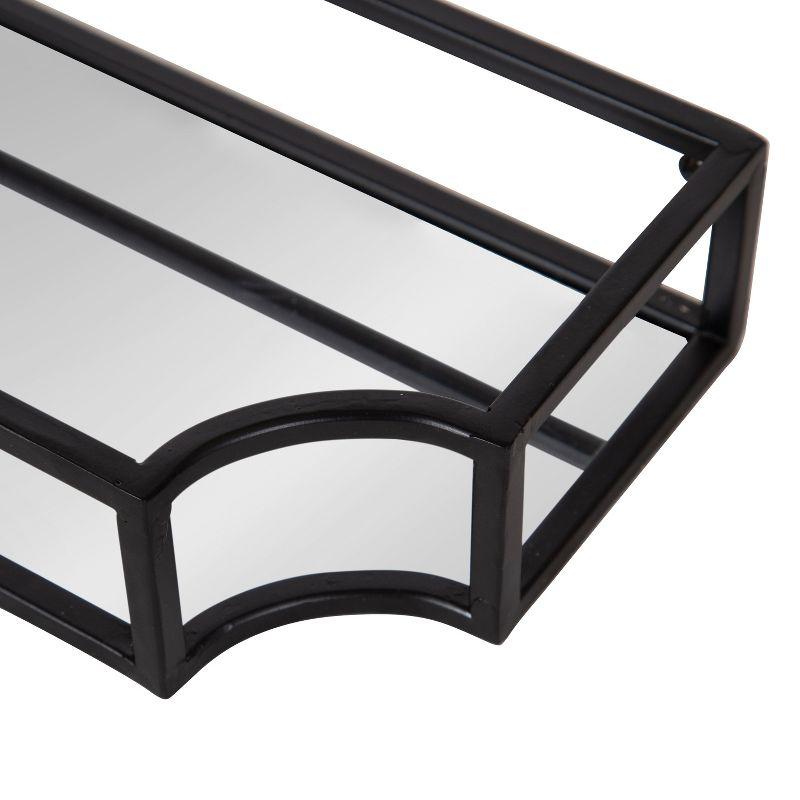 Kate and Laurel Ciel Scalloped Metal Floating Shelf, 2 Piece, Black