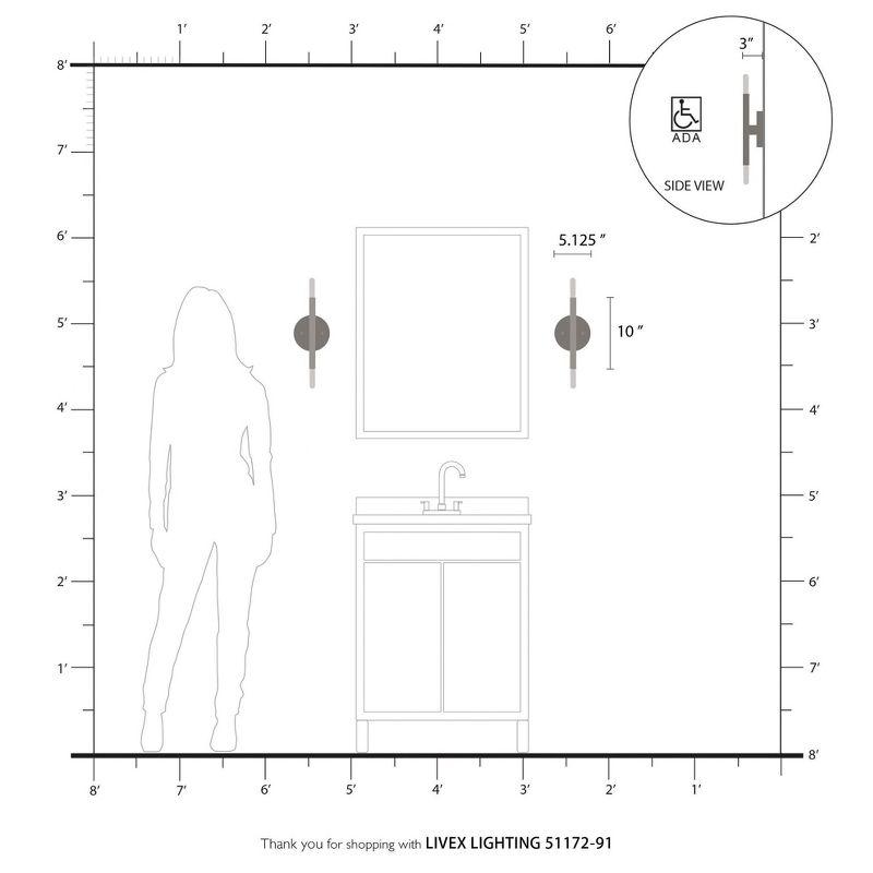 Livex Lighting Copenhagen 2 - Light Wall Light in  Brushed Nickel
