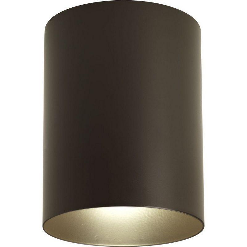 Progress Lighting, Cylinder, 1 Light, LED Flush Mount, Antique Bronze, Porcelain, Wet Rated