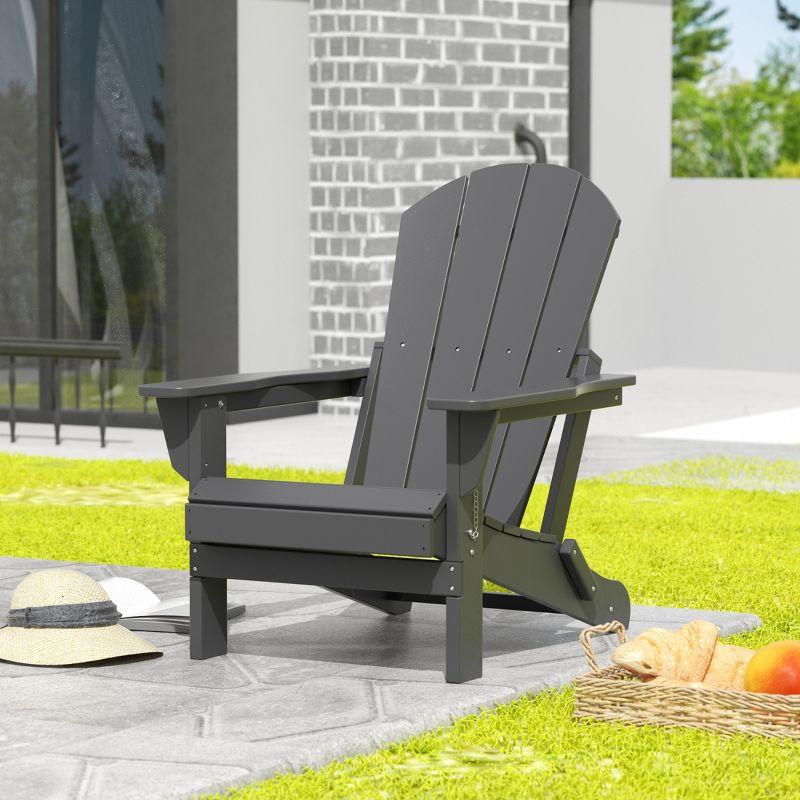 WestinTrends Malibu HDPE Outdoor Patio Folding Poly Adirondack Chair