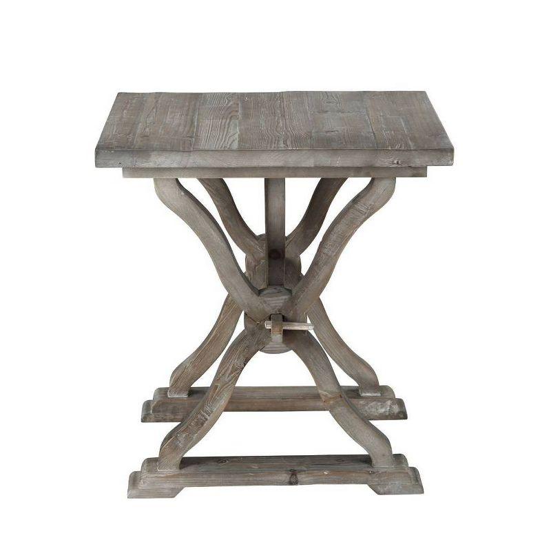 Boraam Colette Reclaimed Wood Side Table Whitewash Finish