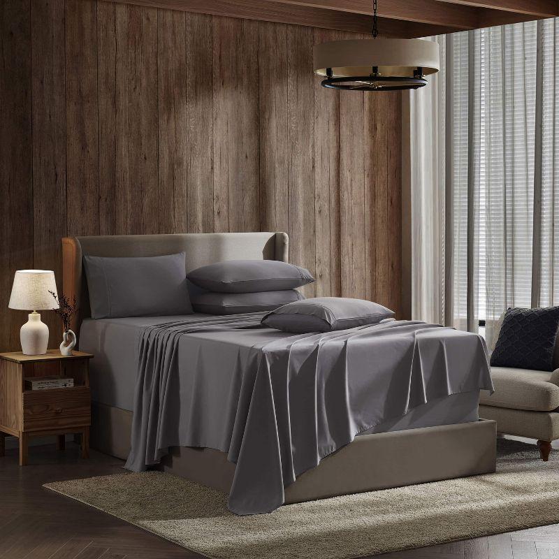 Nestl Extra Deep Pocket 6 Piece Sheet Sets, King Size Sheets & Pillowcases - Dark Gray