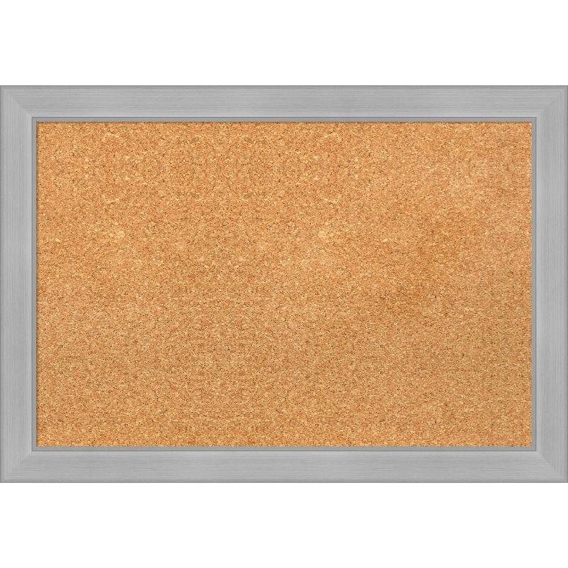 Vista Brushed Nickel Framed Natural Cork Bulletin Board