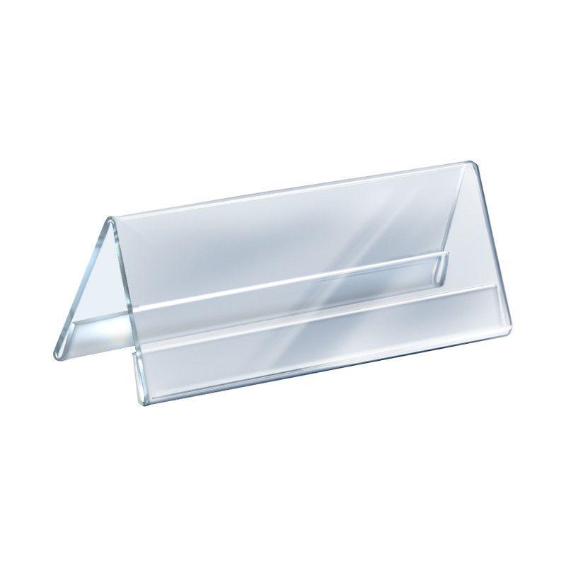 Azar Displays Two Sided Tent Style Clear Acrylic Sign Holder and Nameplate, Size: 11" W x 4.25" H on each side, 10-Pack