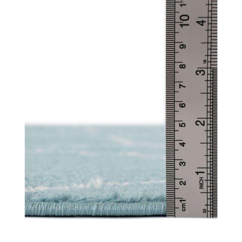 Unique Loom 4' 0 x 4' 0 Trellis Frieze Light Blue Area Rug