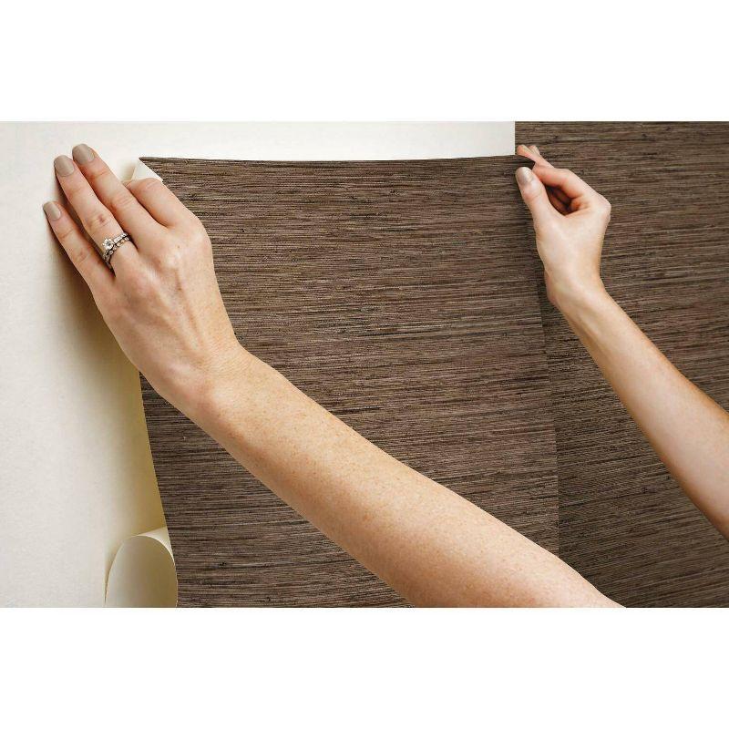 RoomMates Grasscloth Brown Peel & Stick Wallpaper