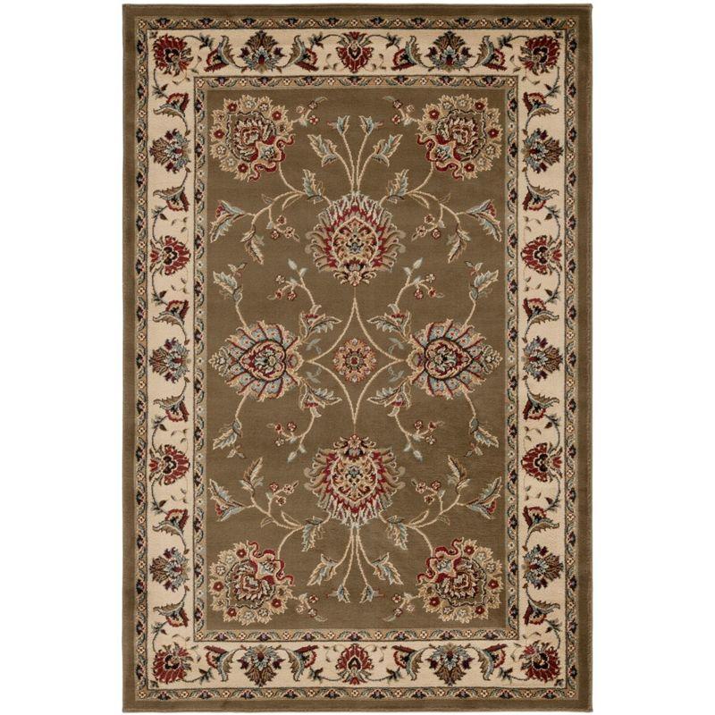Lyndhurst LNH555 Power Loomed Area Rug - Green/Ivory - 4'x6' - Safavieh
