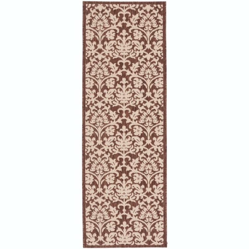 Courtyard CY3416 Power Loomed Indoor and Outdoor Runner Rug - Chocolate/Natural - 2'3"x6'7" - Safavieh