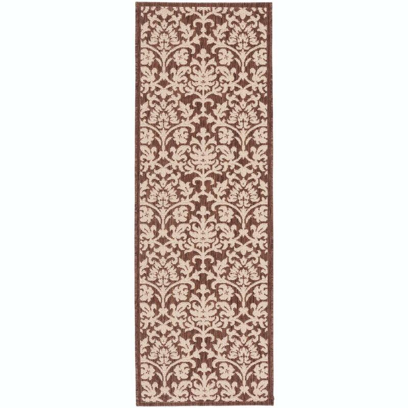 Reversible Natural & Brown Synthetic Easy-Care Runner Rug, 2'3" X 6'7"