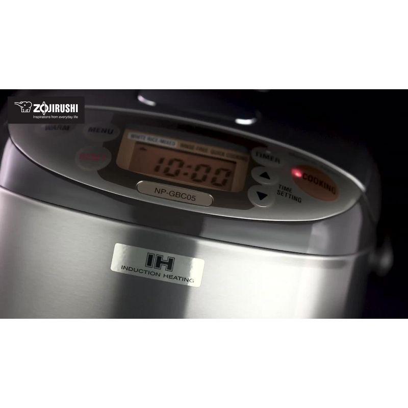 Zojirushi Induction Heating Rice Cooker & Warmer, 3 cups (uncooked), Stainless Dark Brown, Made in Japan: Japanese Brand, 7 Settings, NP-GBC05