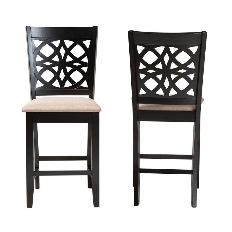 Baxton Studio Abigail Modern Fabric Wood Counter Stool Set