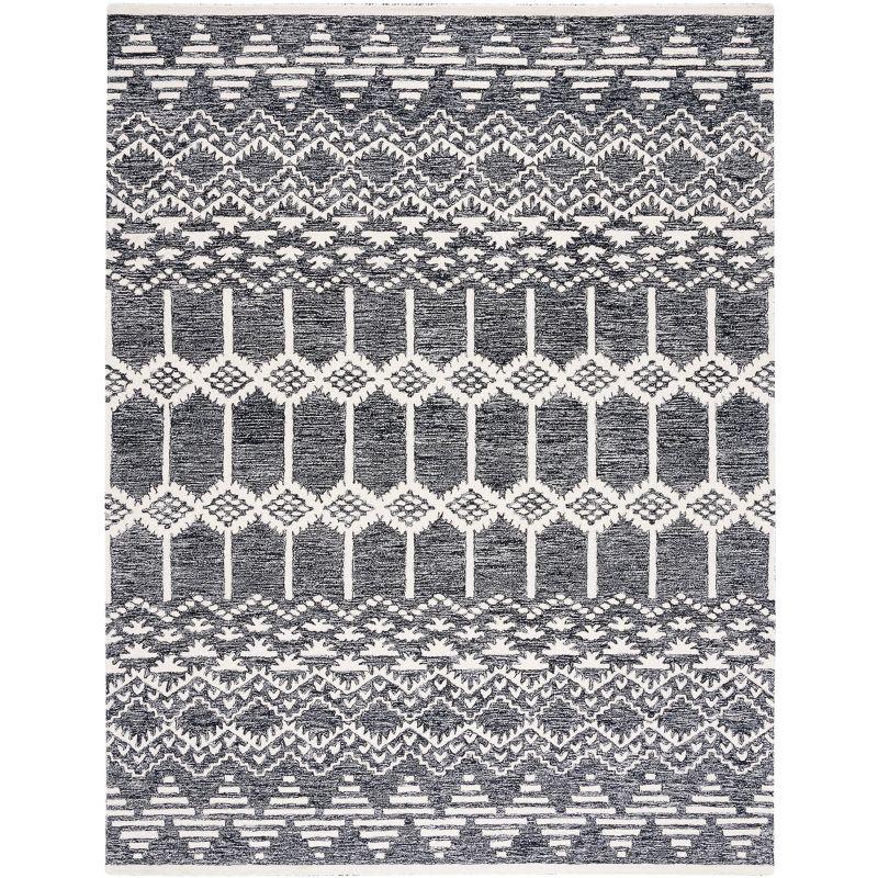 Metro MET253 Hand Tufted Area Rug - Black/Ivory - 8'x10' - Safavieh..